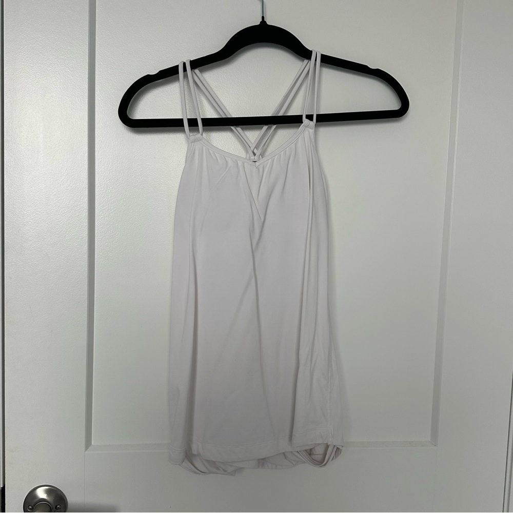 Lululemon White Built in Bra Sports Tank - Size 4